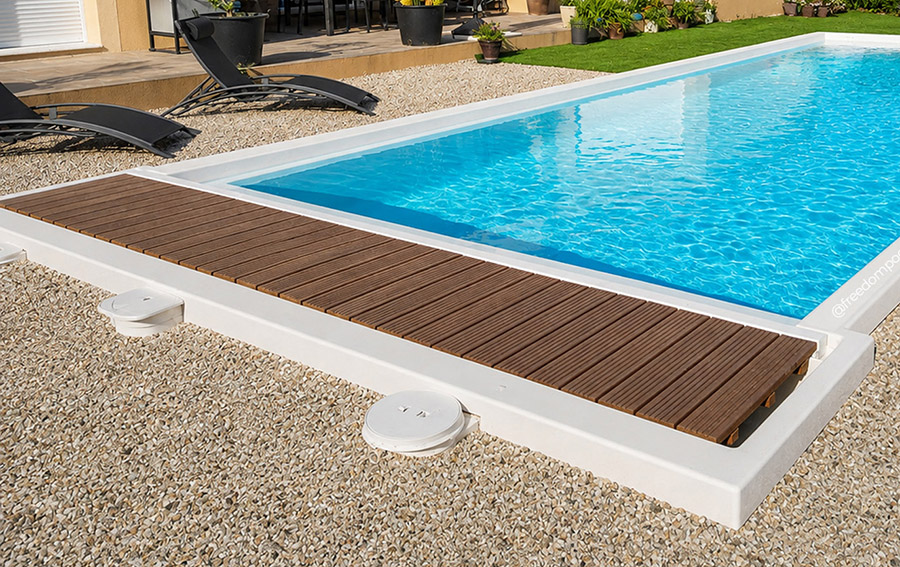 Freedom - Piscina de fibra con cubierta integrada ""